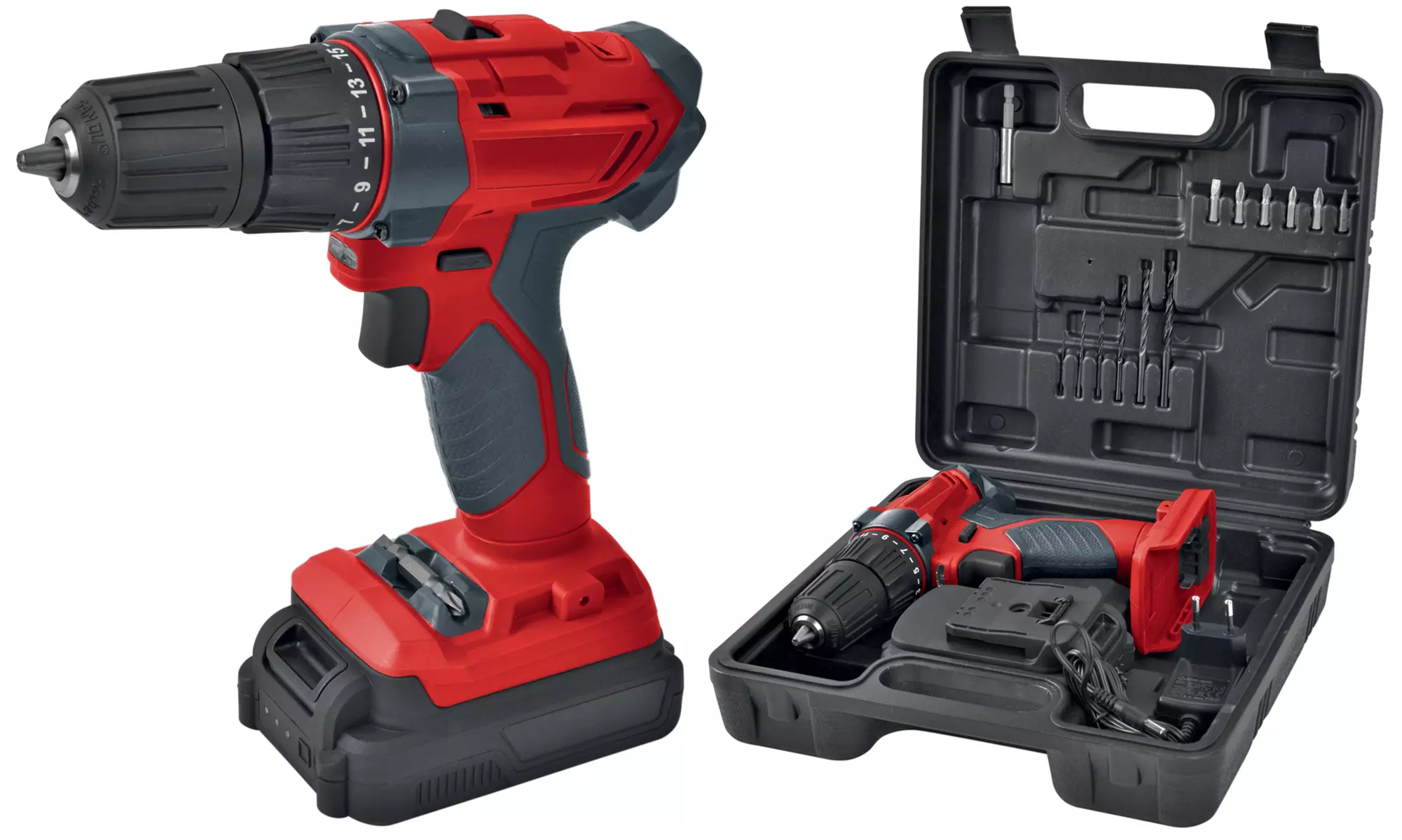 Coffret Perceuse-Visseuse Werkapro 20v avec accessoires inclus , et batterie supplémentaire en option, Garantie 2 ans - Primary Image