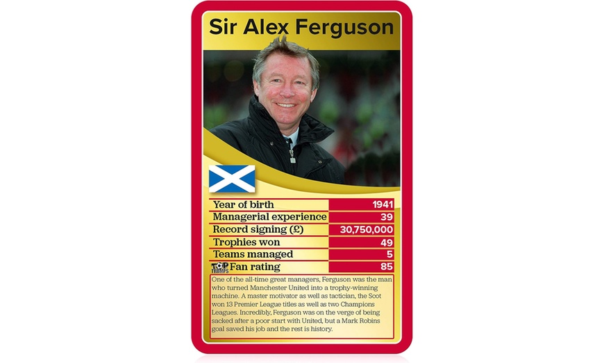 Image 11: Winning Moves Mr Bean, Elf on the shelf, Football Managers Top Trumps