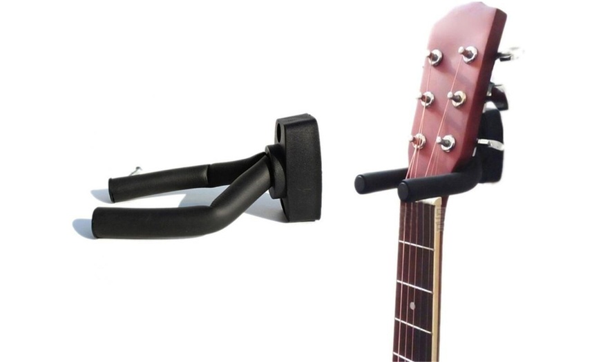 Image 1: One, Two or Four Wall-Mounted Guitar Hanging Brackets