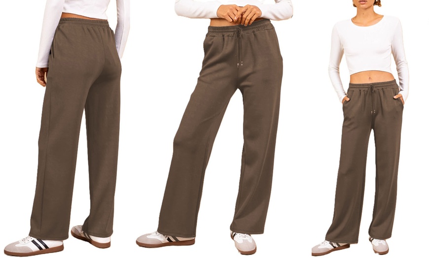 Image 18: Plain and Seam Front Wide Leg Trousers