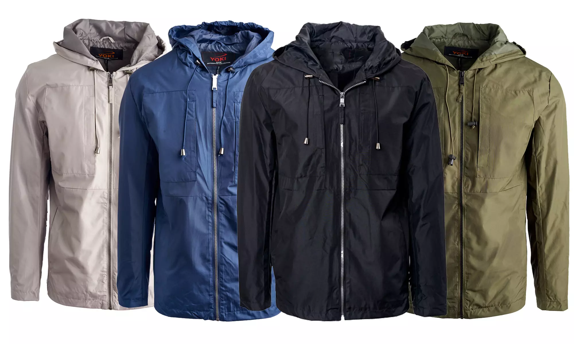 Men's Lightweight Anorak Jacket with Hood - Primary Image
