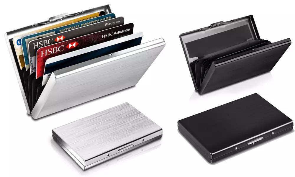 1x oder 2x Edelstahl-Kreditkarten-Etui mit RFID-Schutz
