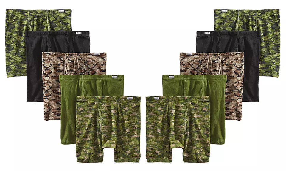 Hanes Men's Comfort Soft Printed Boxer Briefs (10-Pack) - Second Medium