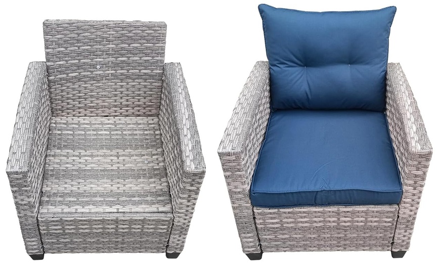 Image 4: Three-Piece FurnitureOne Rattan-Effect Bistro Set 