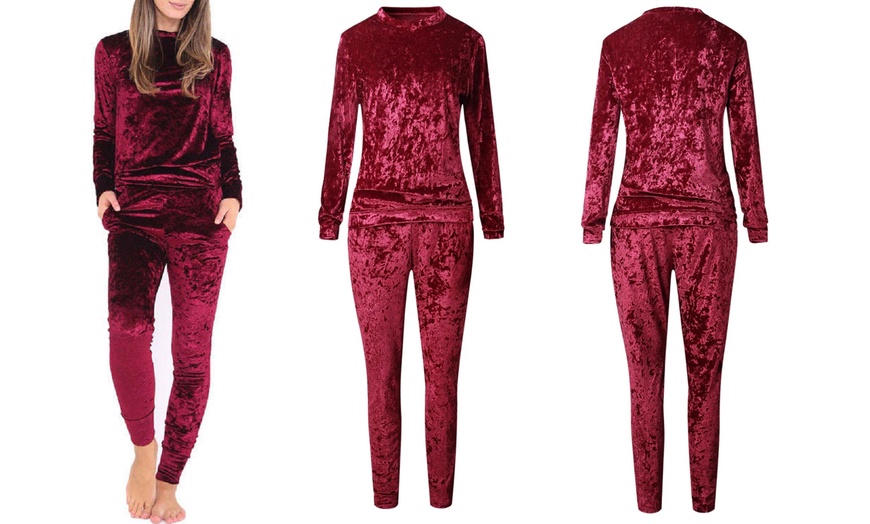 Image 3: Crushed Velvet Tracksuit