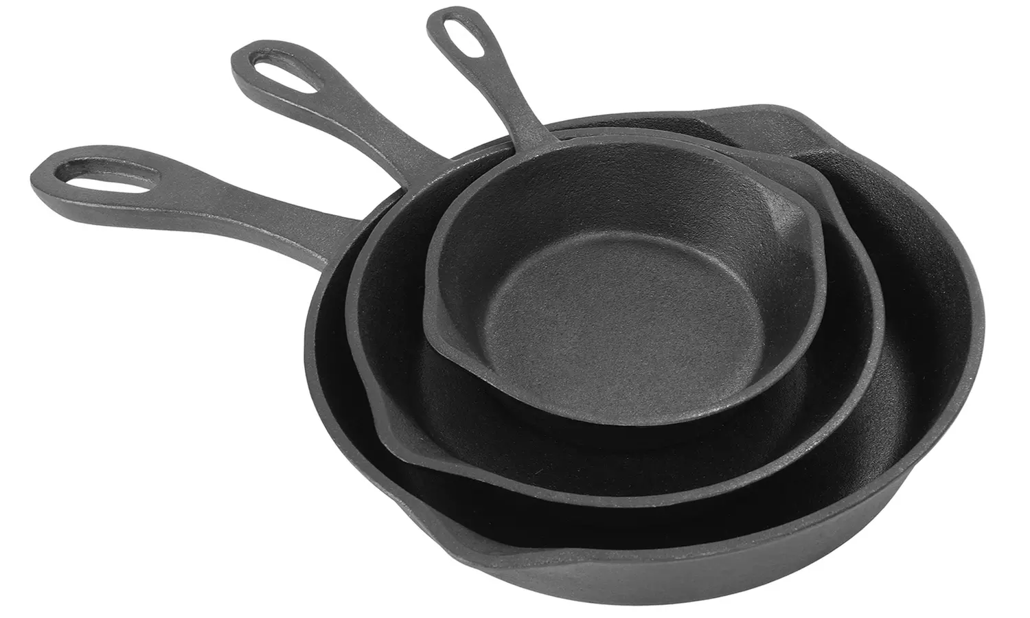 Bayou Classic 6", 8", and 10" Cast Iron Skillet Set (3-Piece) - Primary Image