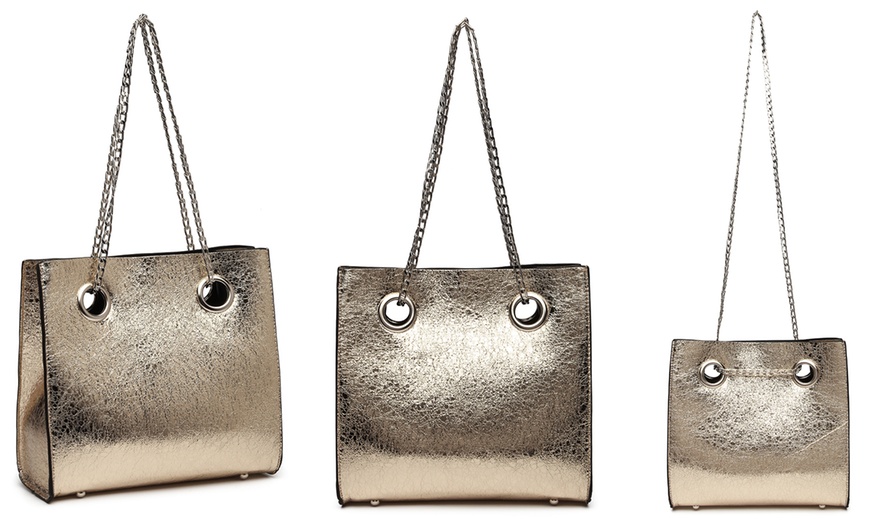 Image 5: Metallic Square Shoulder Bag