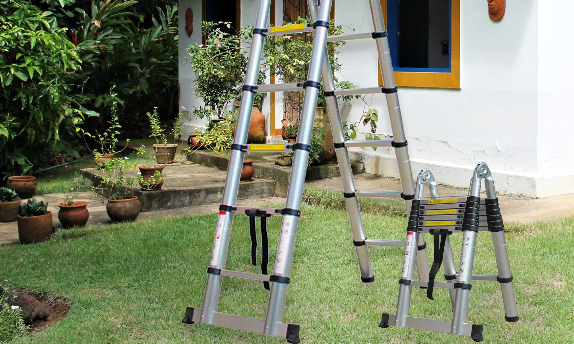 Échelle télescopique en aluminium rétractable de Herzberg