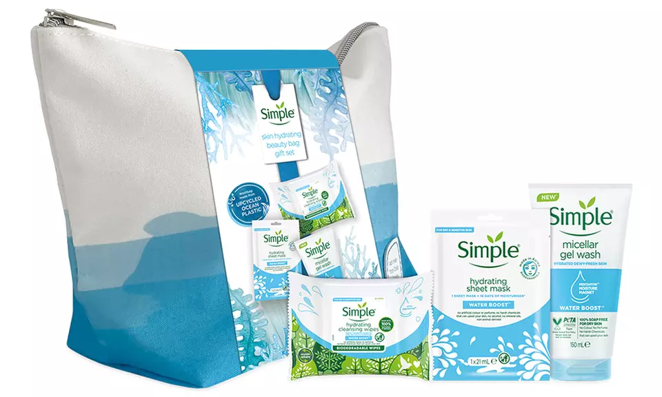 1, 2, 3 o 4 cajas de regalo Skin Hydrating Beauty Bag, de Simple - Primary Image