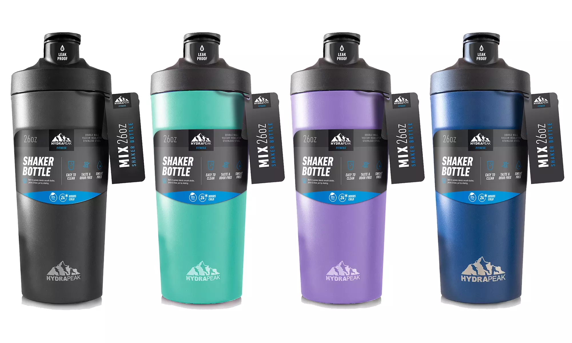Hydrapeak Protein Shaker Bottle with Blending Agitator (26 Oz.) - Primary Image