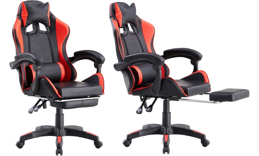 Image 2: Sedia gamer reclinabile con poggiapiedi WeHome