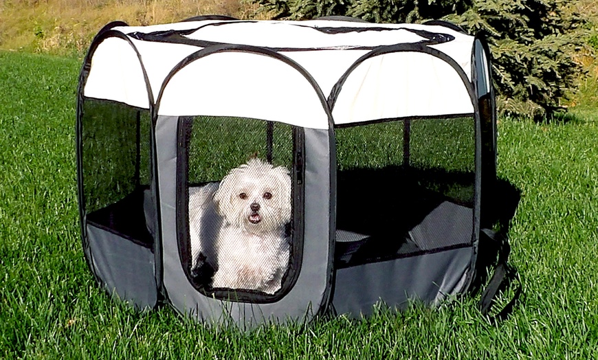 Portable Fabric Dog Pen | Groupon