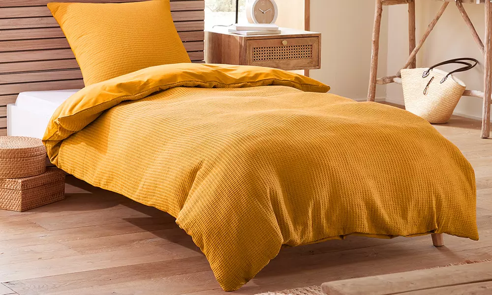 Honingraat katoenen dekbedovertrek set