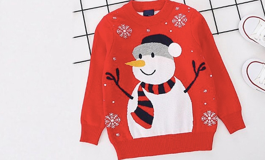 Image 5: Kids' Snowman Christmas Jumper