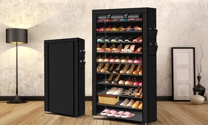 10-Tier Stackable Steel Shoe Rack