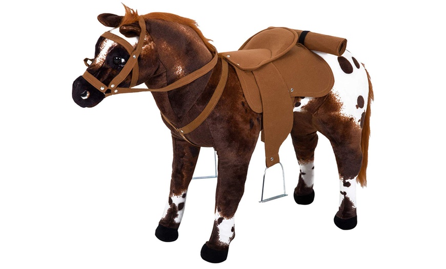 Image 2: Plush Sit-On Pony Toy