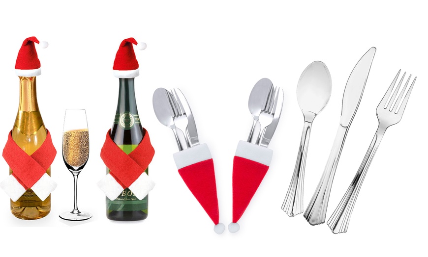 Image 1: Cutlery and Xmas Decoration Set