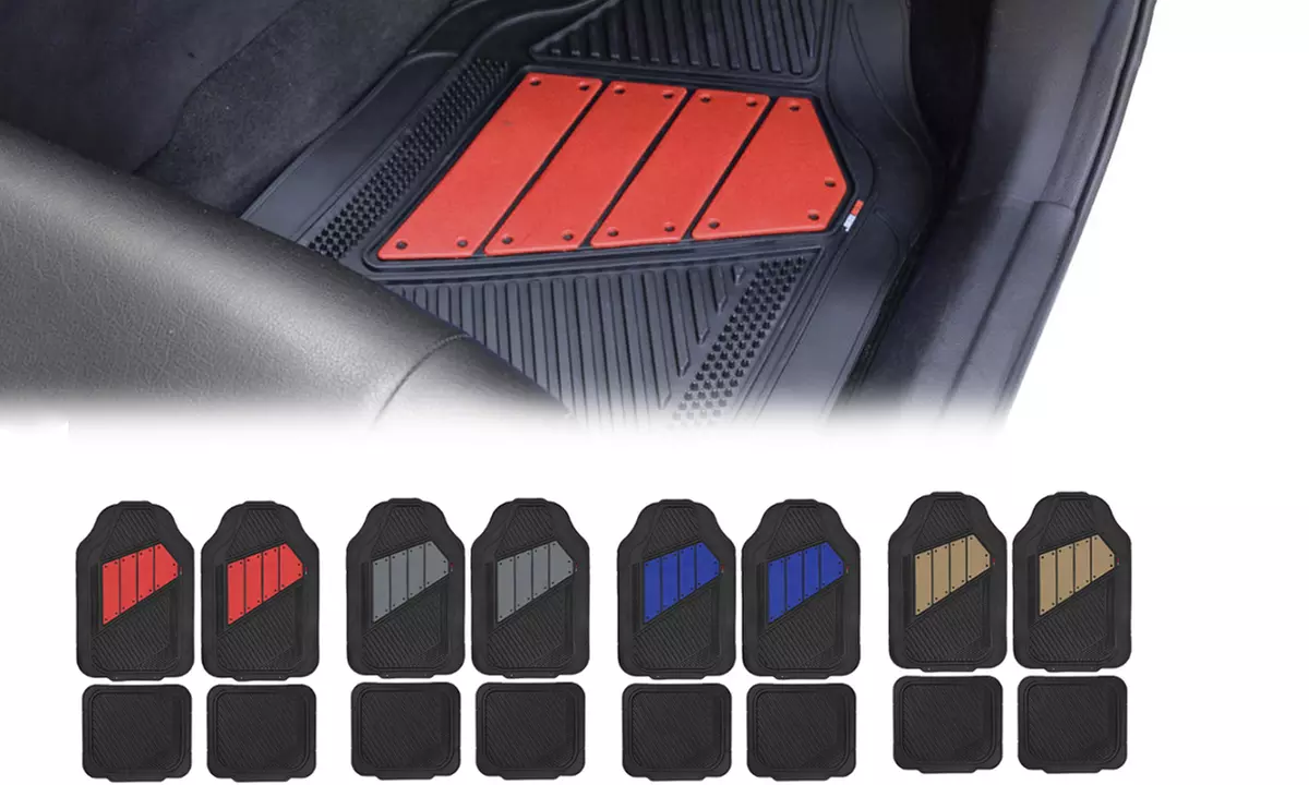 Motor Trend Rubber Car Floor Mat Set (4-Piece) - Primary Image