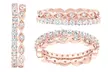 Fancy Stackable Eternity Bands Studded with Luminous Round-Cut Cubic Zirconia by L'artiste - Second Medium