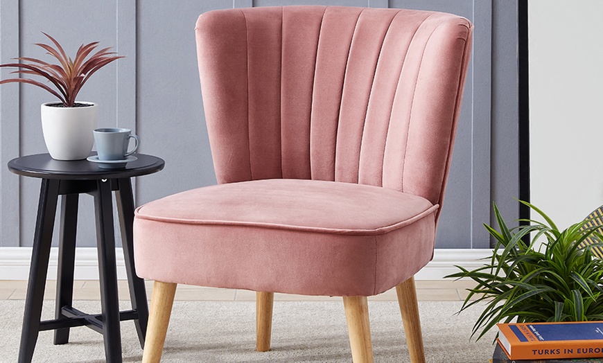 Image 1: Smokey Rose Pink Occasional Chair