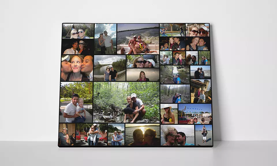 12"x12", 16"x20", 16"x24", 20"x30", or 24"x36" Photo Collage from CanvasChamp (Up to 72% Off) - Primary Image