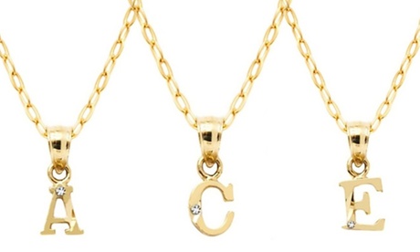 Collana da donna con lettera iniziale placcata oro disponibile in vari modelli