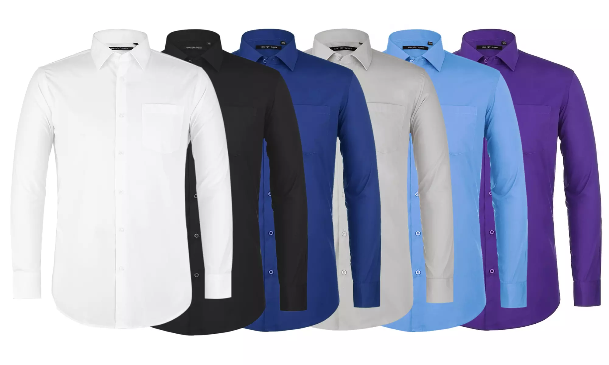 Verno Men's Classic-Fit Long-Sleeve Cotton Dress Shirts (3-Pack) - Primary Image