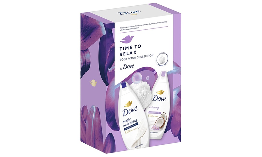 Image 3: Up to Four Dove Time to Relax Body Wash Collection Gift Sets