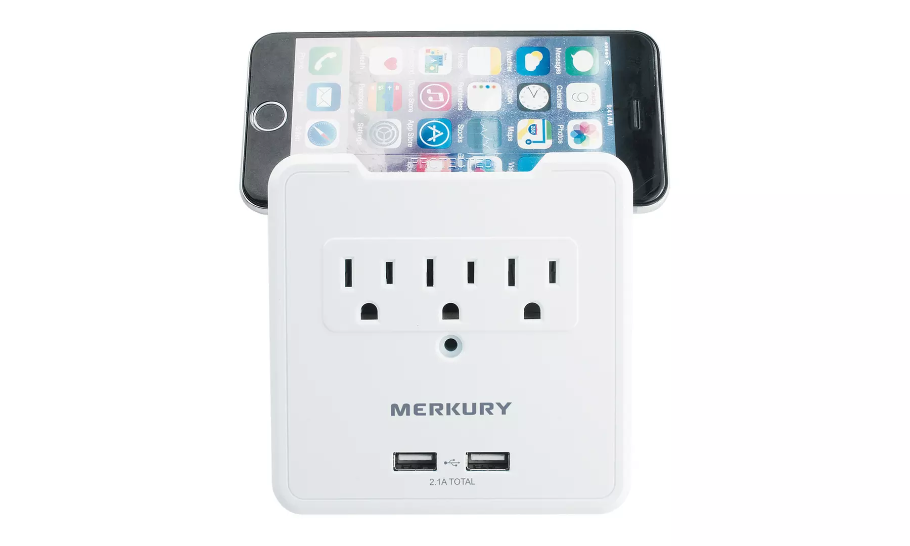 Merkury Innovations 2.1A USB Wall Plate with Built-In Phone Mount - Second Medium