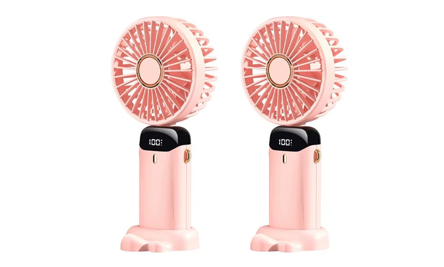 Image 7: One or Two Portable USB Handheld Fans with Five Speed Settings