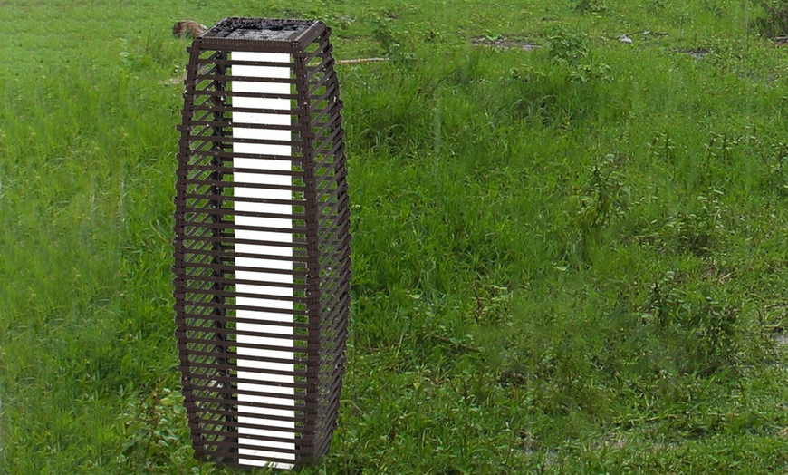 Image 2: Outsunny Rattan-Effect Solar Floor Lamp