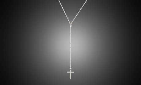 Italian Made Rosary Necklace in Solid Sterling Silver