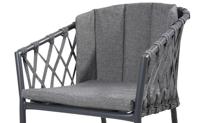 Image 2: Seven-Piece Metal Outdoor Dining Set with Table and Six Chairs