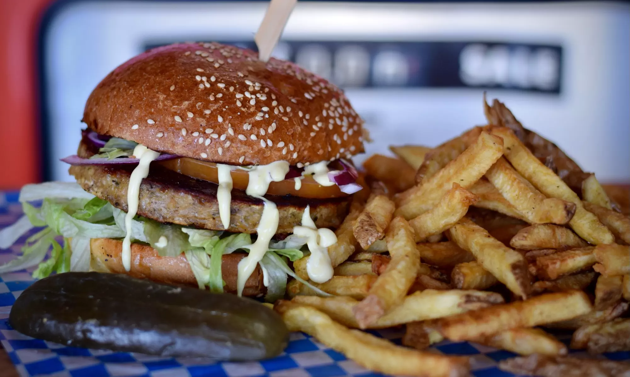 Halibut, Crispy Schnitzel, Veggie, or Grill Chicken Burger w/ Fresh-Cut Fries (Up to 18% Off) - Primary Image