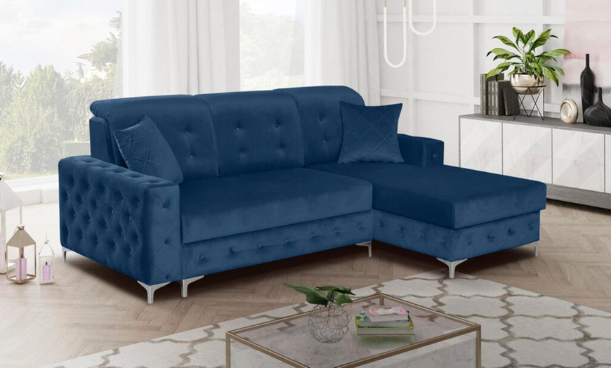 Image 14: Plush Velvet Sofa Bed