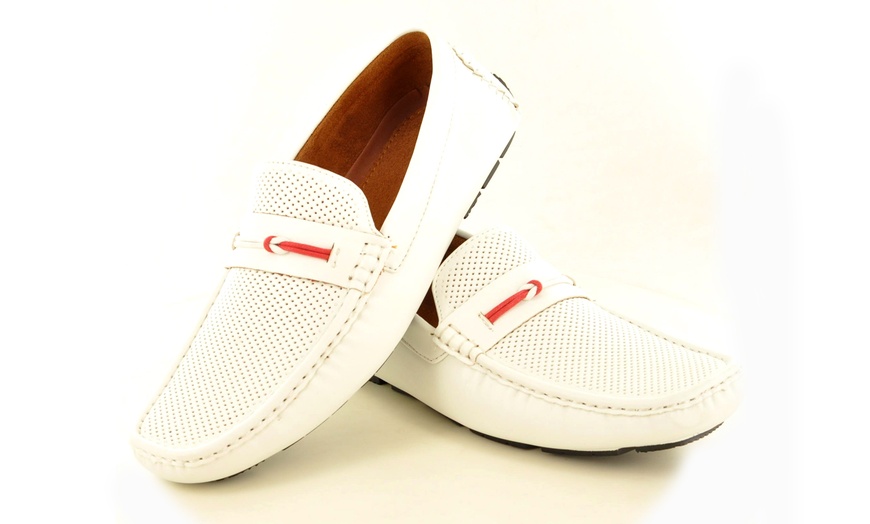 Image 17: Men's Perforated Casual Loafers