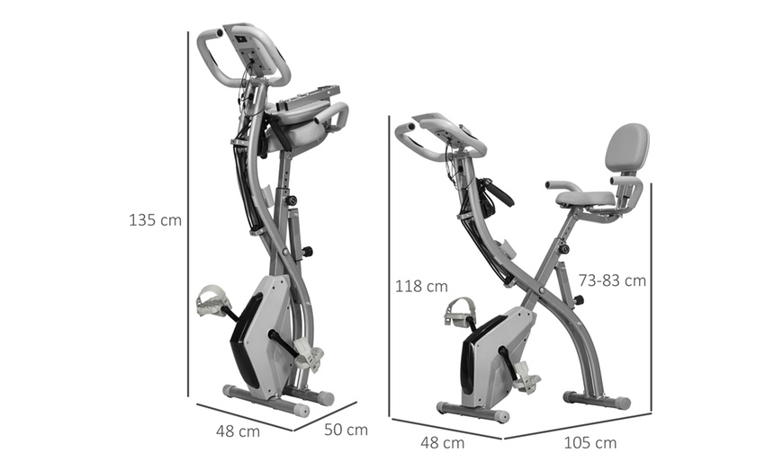 Image 5: HomCom 2-In-1 Folding Exercise Bike