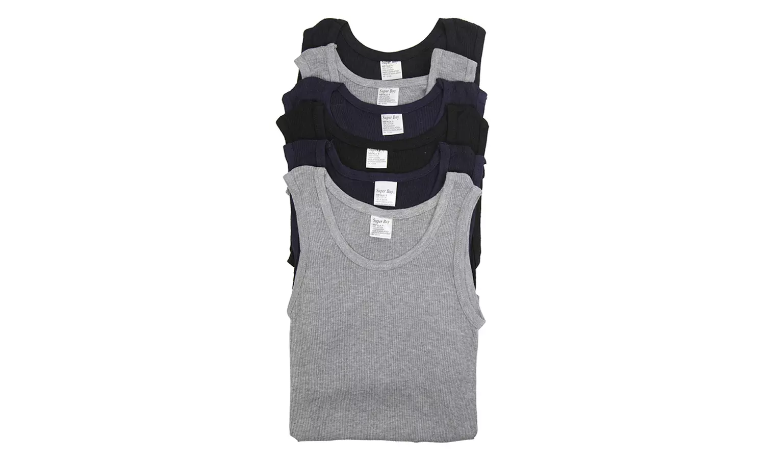 Boys' Classic Ribbed Tank Tops (6-Pack) - Second Medium