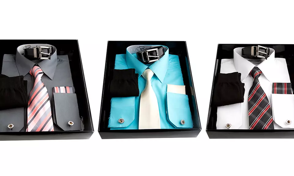 Berlioni Men's Dress Shirt & Accessories Set (6-Piece) - Primary Image