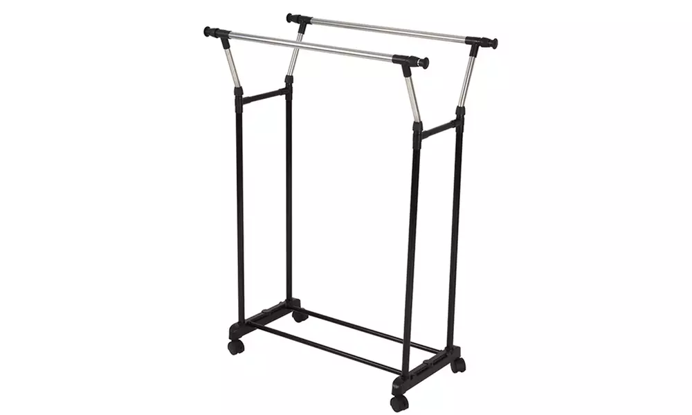 Porte-manteaux double barre en métal et plastique - Primary Image