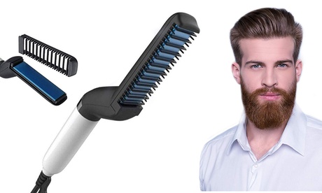 Piastra pettine elettrica forma barba e capelli lisciante Styling