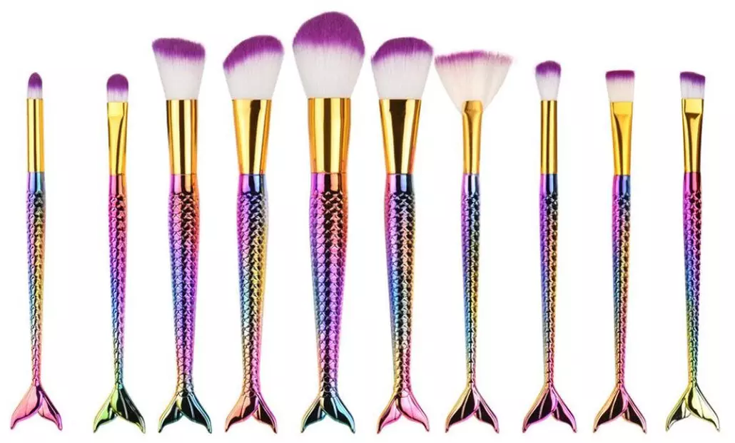 Mermaid Makeup Beauty Tool Brush Set (10-Piece) - Primary Image