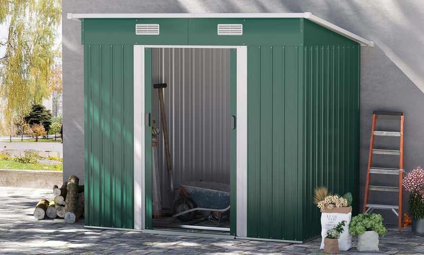 Image 1: Outsunny Outdoor Storage Shed 7ft x 4ft