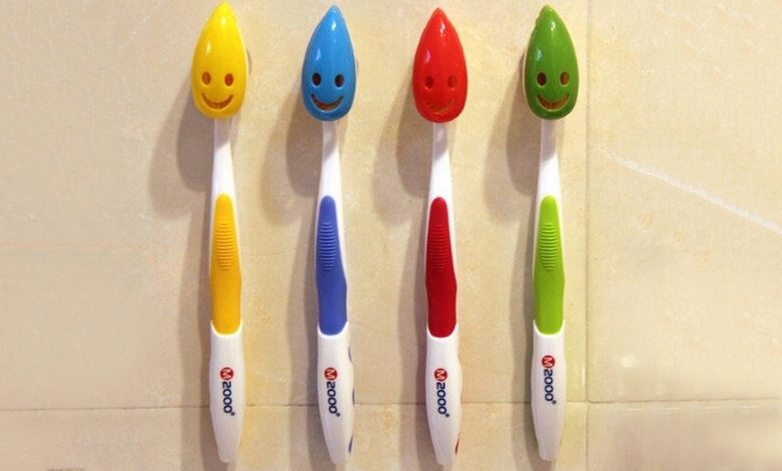 Image 1: Smiley Face Toothbrush Holders
