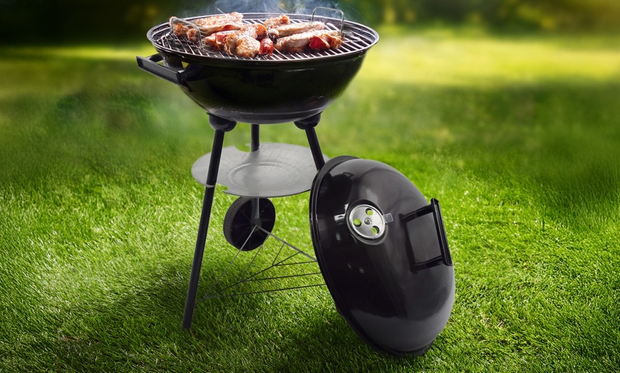 Image 1: Barbecue tondo Enrico Coveri con grill a carbonella 