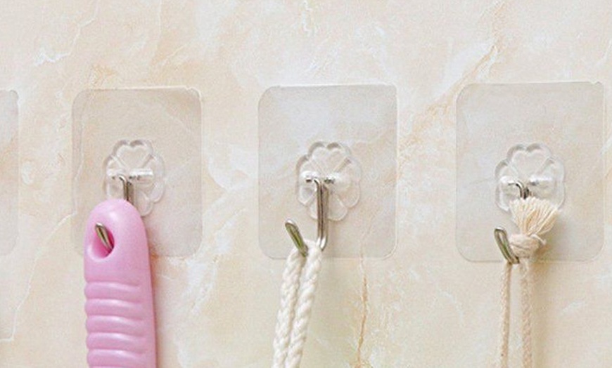 Image 11: 10-30PC Strong Transparent Suction Cup Sucker Wall Hooks Hanger Kitchen Bathroom