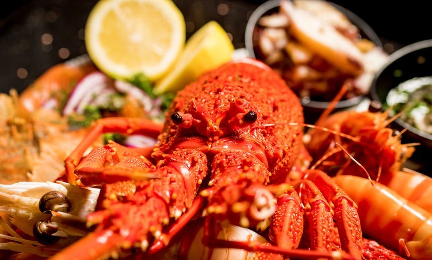 Image 1: Savor the Whole Lobster Mornay with Seafood Indulgence Platter 