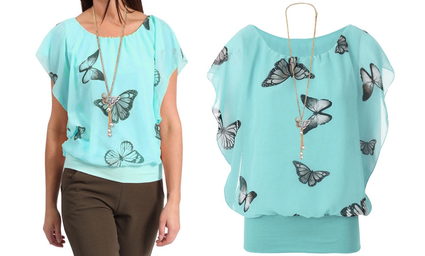 Image 7: Women's Butterfly-Print Top