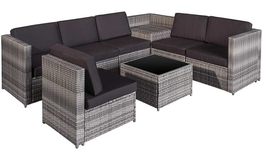 Image 4: Outsunny Eight-Piece Rattan-Effect Garden Furniture Set