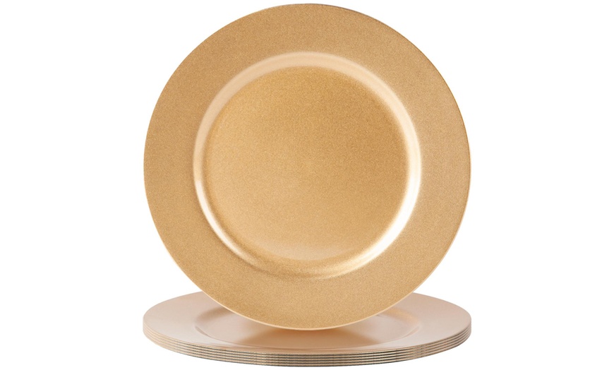 Image 2: Argon Tableware Glossy Metallic Dining Table Charger Plates